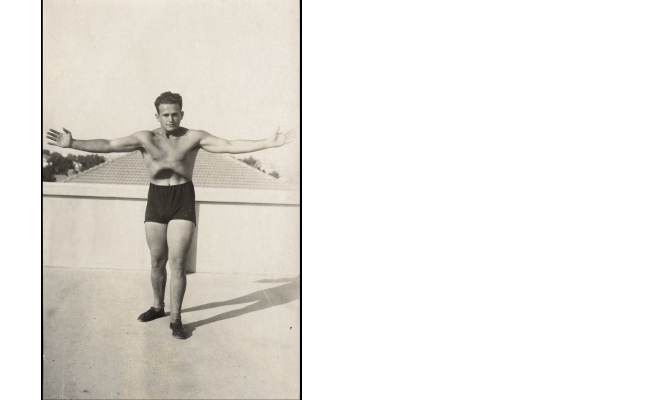 Contracting the abdomen while exhaling