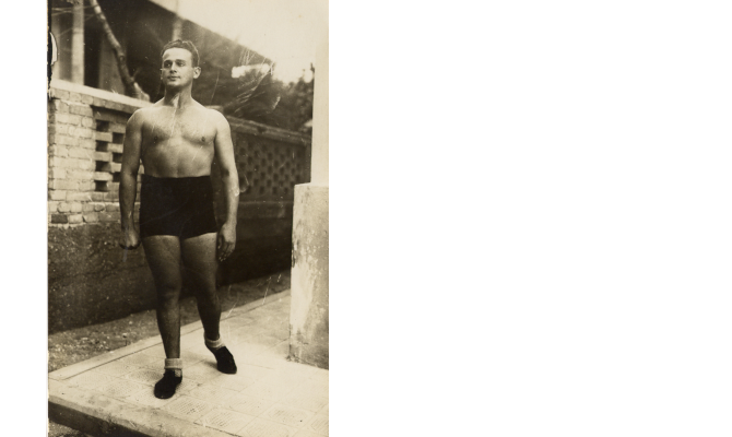 Moshé Feldenkrais standing portrait