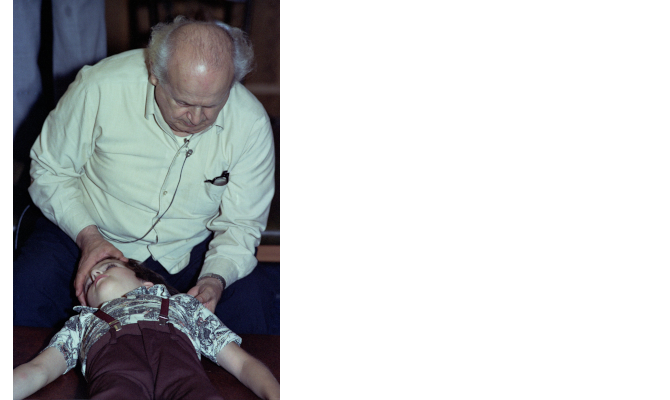 Moshé Feldenkrais and child San Francisco 1977