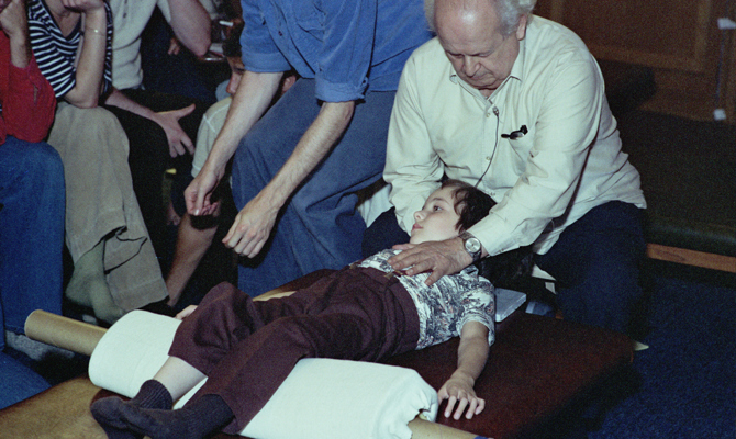 Moshé Feldenkrais and Child San Francisco 1977